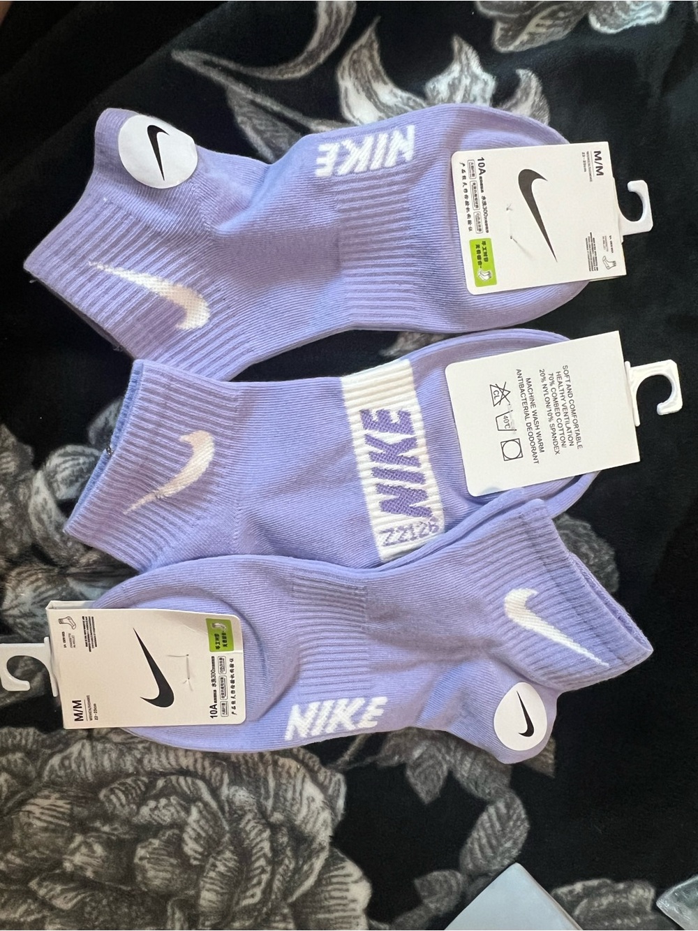 Nike Lavender Ankle Socks - 3 Pack